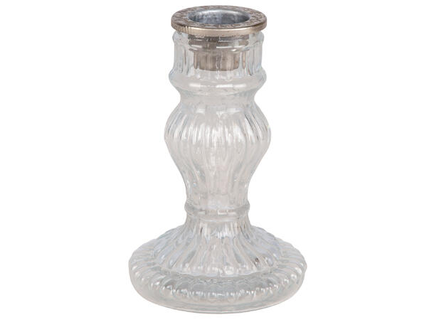 Lysestake klart glass Verrerie 3ass 7x7x11cm 