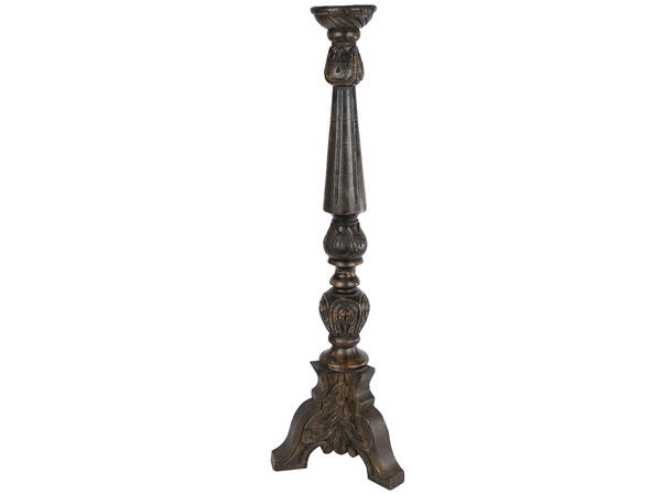 Lysestake svart resirkulert tre 20x78cm 