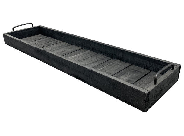 Lysfat sort tre 75x20,5x8,5cm Forpk 4stk 