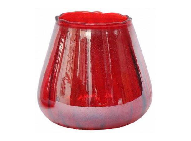 Lysglass Vitreous rødt glass 12x12x11cm 