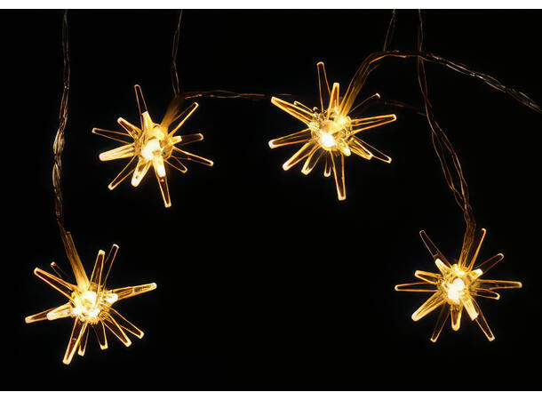 Lyslenke LED stjerner varmhvit lys 135cm 