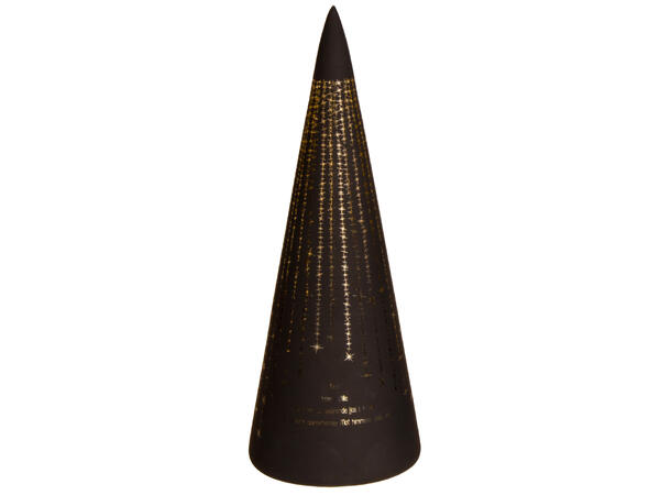 Lyslykt LED Det lyser...Sort kjegle 25cm Batteri: AAAx3 T: 6/18t 15LED 