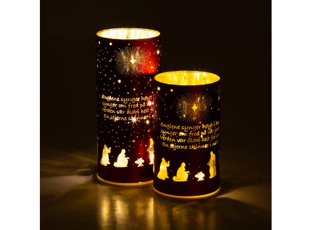 Lyslykt LED En stjerne rød 9x15cm Batteri: AAAx3 Timer 6/18t 10 ledpærer 