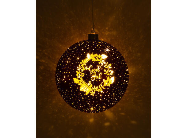 Lyslykt LED Julekrans rød rund 15cm Batteri: AAx2 Timer 6/18t 15 ledpærer 