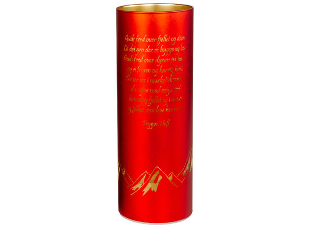 Lyslykt LED Nord norsk v3 rød 9x25cm Batteri 2xAA Timer 6/18t 20 ledpærer 