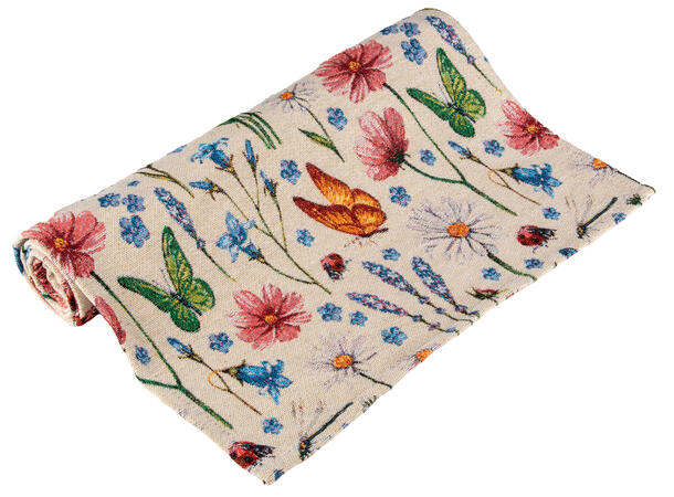 Løper Jaquard sommereng 33x100cm 40% bomull. 60 % polyester 