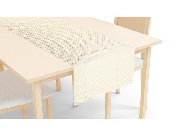 Løper krem diamantprint fløyel 45x150cm Velurpolyester 