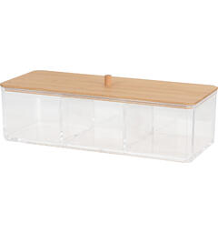 Makeup organizer 23x9,5x6,5cm PS m/lokk FSC 100% 3-delt