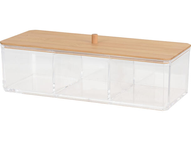 Makeup organizer 23x9,5x6,5cm PS m/lokk FSC 100% 3-delt 