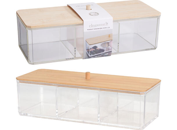 Makeup organizer 23x9,5x6,5cm PS m/lokk FSC 100% 3-delt 
