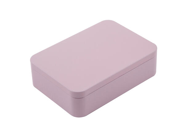 Metallboks Rosa pastell 18,5x12,5x4cm Næringsmiddelsgodkjent 