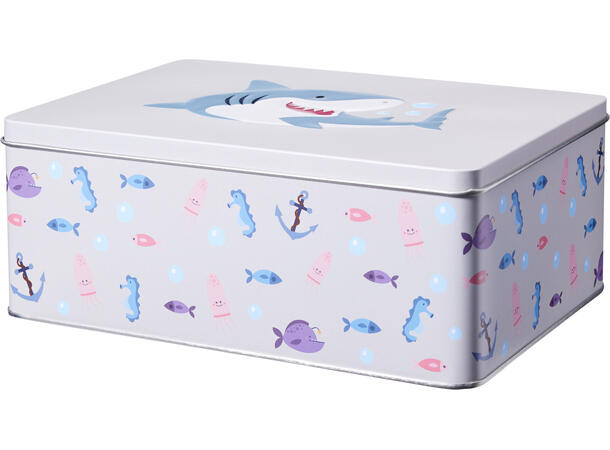 Metallboks motiv for barn 4ass s/2 Forpk 12sett 20x13x8cm 22x16x9cm 