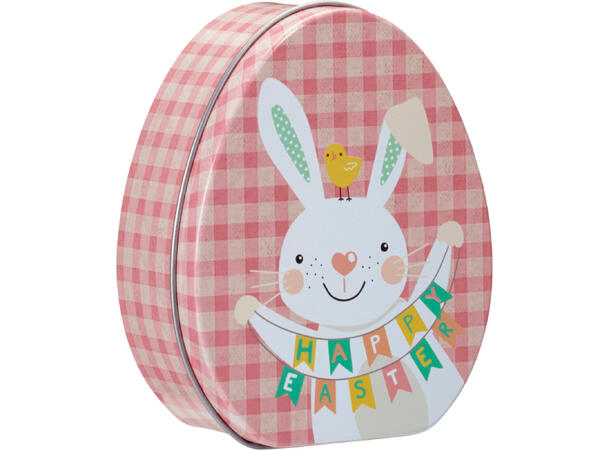 Metallboks påske kanin 9x11,5x4,5cm 3ass 12stk i display Vekt:68gram 