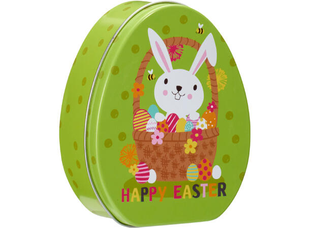 Metallboks påske kanin 9x11,5x4,5cm 3ass 12stk i display Vekt:68gram 