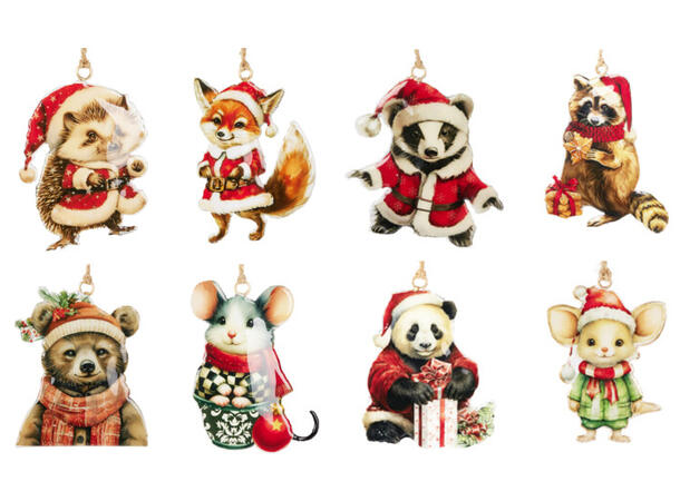 Metallfigur ass julefigurer ca10cm 8ass Display med 72stk 