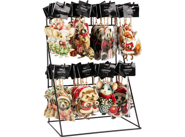 Metallfigur ass julefigurer ca10cm 8ass Display med 72stk 