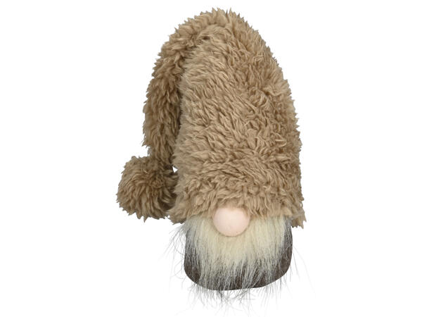 Nisse brun polyester m/lue 9x15cm 