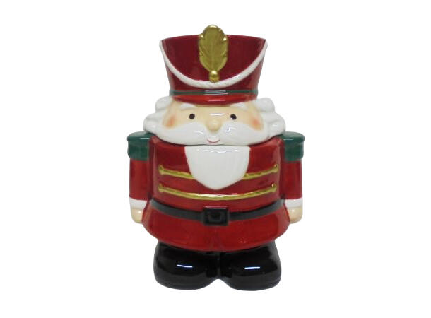 Nisse som krukke rød keramikk 13x11x17cm 