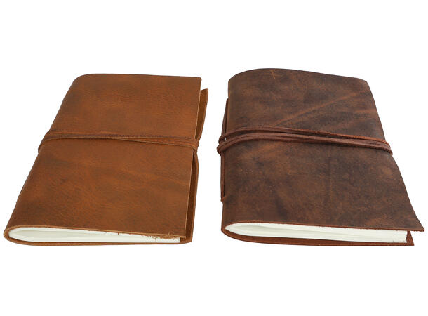 Notatbok 96 sider skinn 13,5x17,5cm 2ass 