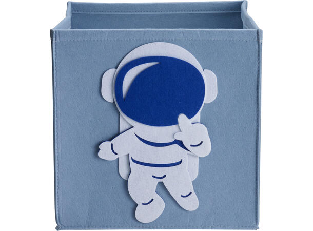 Oppbevaringskurv barn filt 30x30cm 4ass Enhjørning marihøne astronaut sommerfugl 