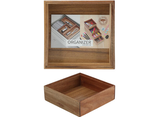 Organizer akasie stablebar 15x15x5cm 