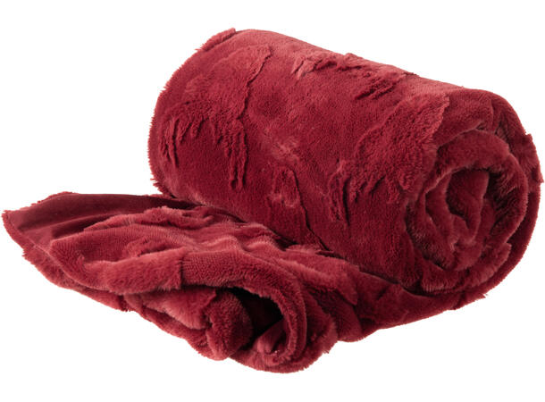 Pledd reinsdyrhode plysj 120x150cm 4ass Polyester Rød Grønn Krem Brun 