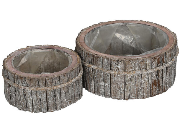 Potteskjuler rund grålig til planter s/2 17x8,5cm 23,5x10cm 