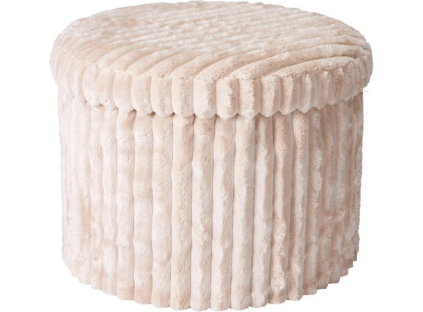 Puff oppbevaring cord beige 43x33cm Sammenleggbar Polyester 