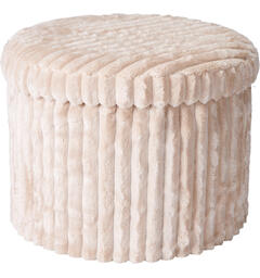 Puff oppbevaring cord beige 43x33cm Sammenleggbar Polyester