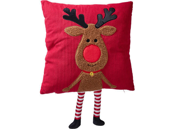 Pute julemotiv m/ben 45x45cm 3ass Polyester 