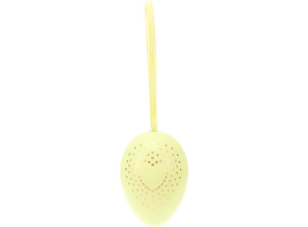 Påskeegg 6stk 6cm gull-dots/striper 2ass Display med 16sett 