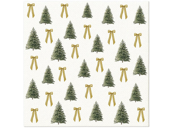 Serviett Airlaid middag Juletre/sløyfe Middagsserviett 12 stk 3-lags 40x40cm 
