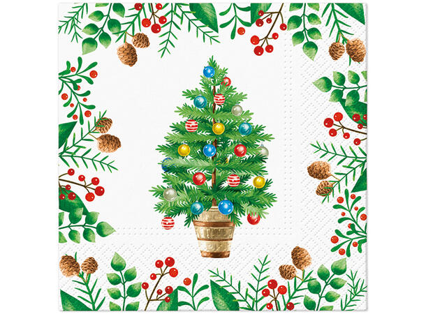 Serviett Decorated Tree Lunsjserviett 20 stk 3-lags 33x33cm 