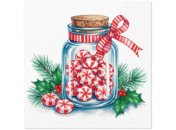 Serviett Krukke m/dekor Lunsjserviett 20 stk 3-lags 33x33cm 