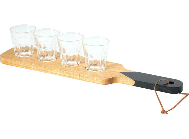 Shotglass planke 7,5x35cm m/4 glass 