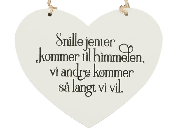 Skilt hjerte lite Snille jenter… 13x11cm Metall 