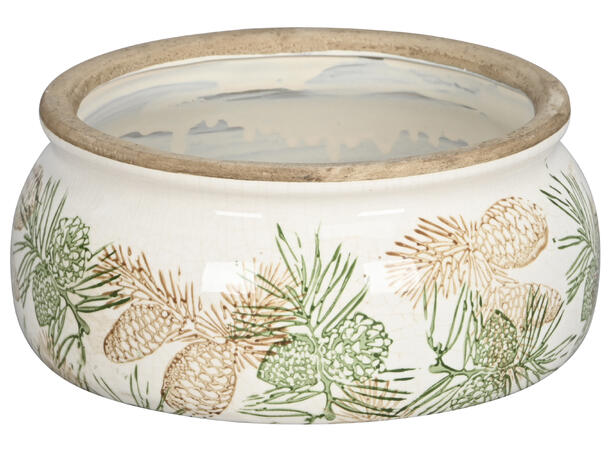 Skål rund keramikk kongler 20,5x9,5cm 