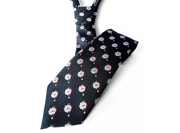 Slips sort m/nisse Voksen L:144cm Polyester. Pakket i gaveeske 