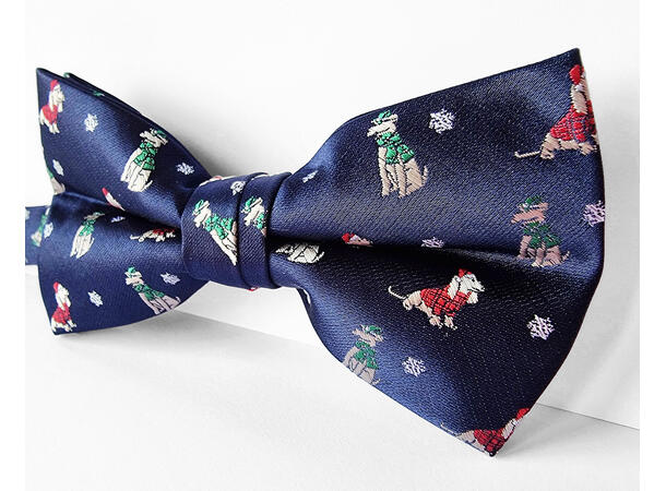 Sløyfe blå m/hund voksen Pakket i gaveeske 