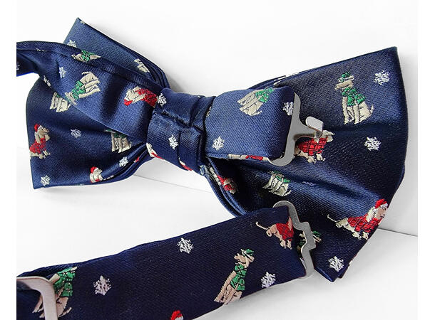 Sløyfe blå m/hund voksen Pakket i gaveeske 