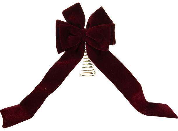 Sløyfe burgunder Juletretopp 30x72cm 