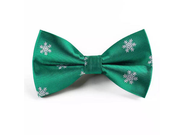 Sløyfe grønn m/snøflak voksen Pakket i gaveeske 