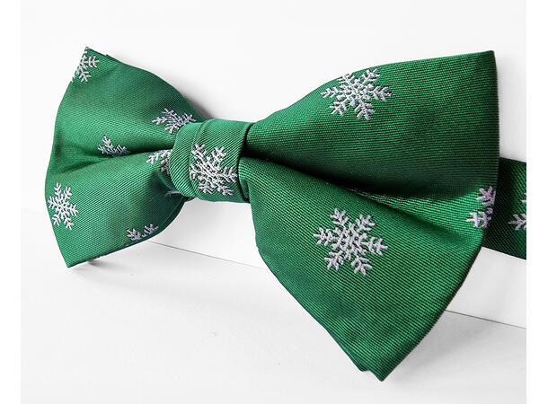 Sløyfe grønn m/snøflak voksen Pakket i gaveeske 