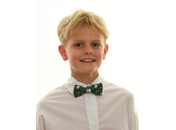 Sløyfe grønn m/snømann barn Pakket i gaveeske 