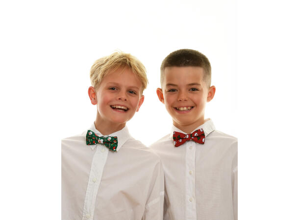 Sløyfe grønn m/snømann barn Pakket i gaveeske 