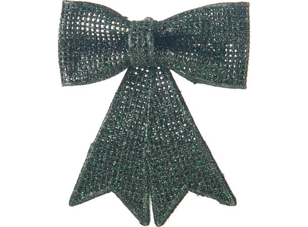 Sløyfe rød,grønn,gull glitt 9x10cm 3ass Display 72stk 