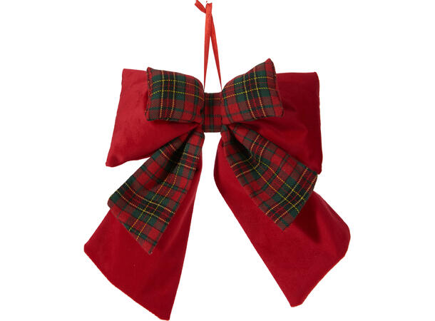 Sløyfe rød rutemønster 24x32cm 