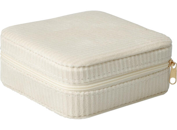 Smykkeskrin 12x12x5cm 3ass Offwhite, rosa, grønn 