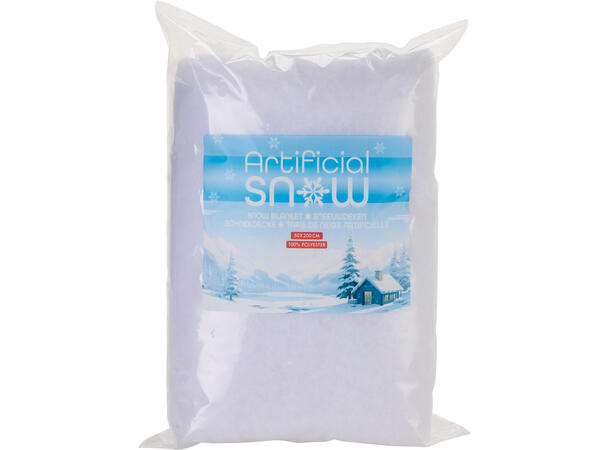 Snø dekorløper polyester hvit 50x200cm 80 gsm, flammehemmende EN71-2 