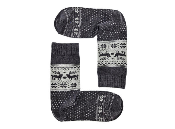 Sokk Ull mørk grå m/reinsdyr 36-40 50% ull, 35% akryl, 15% nylon 